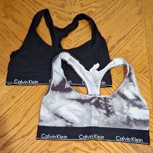 Calvin Klein Black and Tie-Dye Racerback Bras (Set of 2)